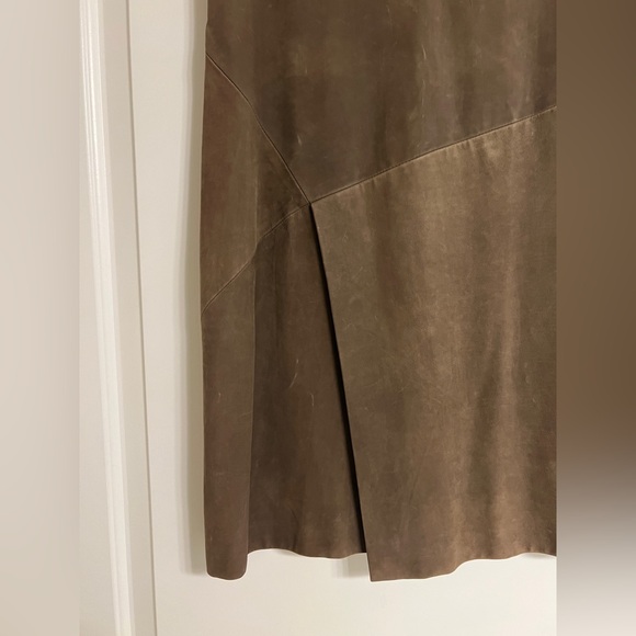 Vintage Calvin Klein Collection FW 2001 Runway Leather Suede Mini Dress - Picture 10 of 16